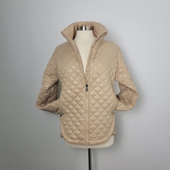 Sam Edelman Tan Diamond Quilted Mid Length Jacket Size Medium - Picture 1 of 15